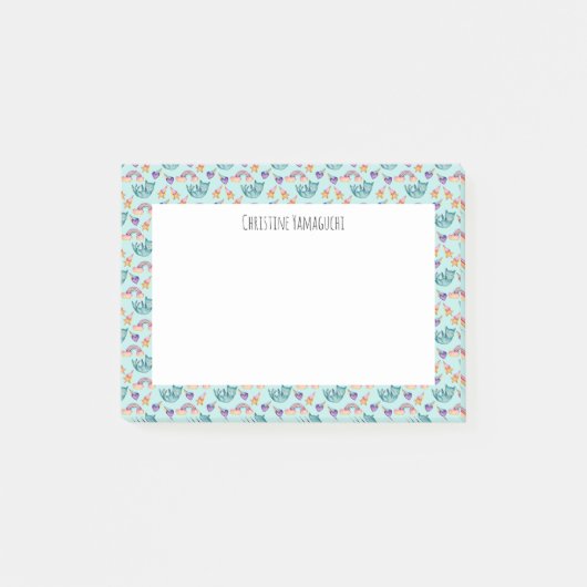 Träumerische Katze, die in das Post-it Klebezettel (Vorderseite)