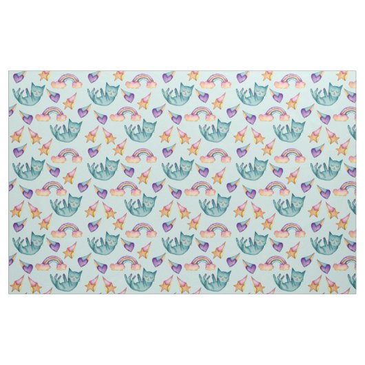 Träumerische Katze, die in das Stoff (Fat Quarter (45,7 x 55,9 cm))