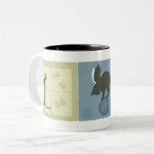 Träumerische Katzen Zweifarbige Tasse (Vorderseite Links)