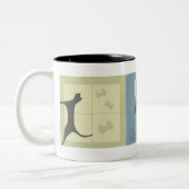 Träumerische Katzen Zweifarbige Tasse (Links)
