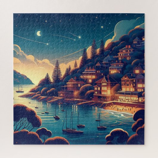 Träumerische Küsten Nacht Puzzle (Vertikal)