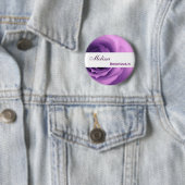 Träumerische lila Rosen-Name-Brautjungfer Button (Beispiel)