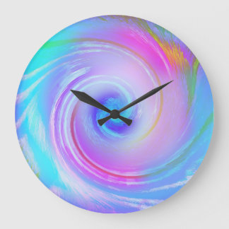 Träumerische Pastell-Swirbel-Wandkunst Große Wanduhr