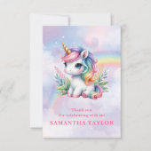Träumerische Regenbogen-Einhorn-Zauber-Tag-Dankesc Dankeskarte (Vorderseite)