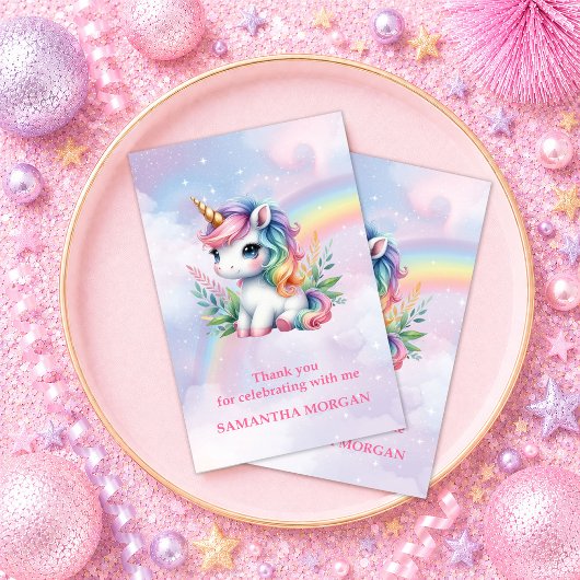 Träumerische Regenbogen-Einhorn-Zauber-Tag-Dankesc Dankeskarte