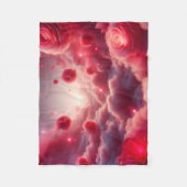 Träumerische Romantische Fantasy Rosen Liebe Fleecedecke (Vorderseite)