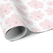 Träumerische rosa Blüten Geschenkpapier (Rolleneckpunkt)