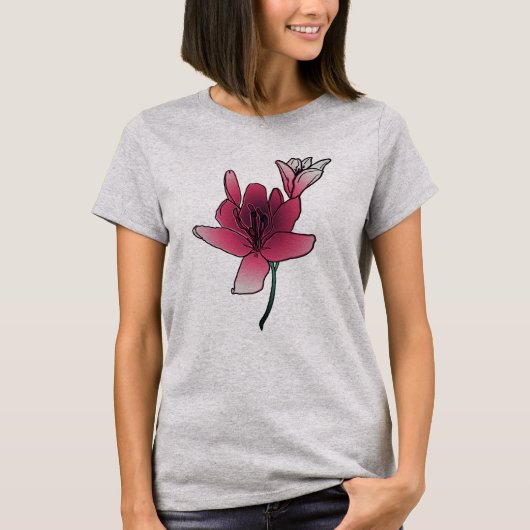Träumerische rosa Lilien T-Shirt (Vorderseite)