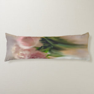 Träumerische rosa Pfingstrosen in weißer Vase Seitenschläferkissen