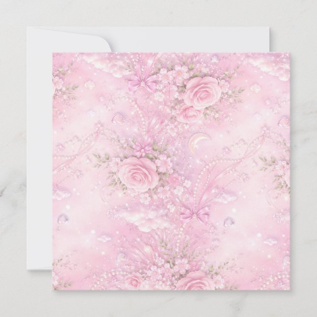 Träumerische rosa Rosen Blumenperlen Schleifen Fun (Vorderseite)