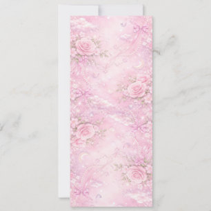 Träumerische rosa Rosen Blumenperlen Schleifen Fun Einladung