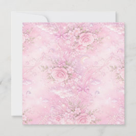 Träumerische rosa Rosen Blumenperlen Schleifen Fun Save The Date