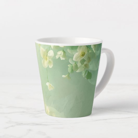 träumerische Soft Sage und Mintgrün Floral Milchtasse (Rechte Ecke)