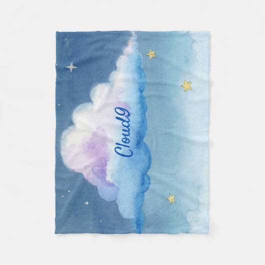 Träumerische Wasserfarbe Cloud 9 Pastell Sternenhi Fleecedecke (Vorderseite)
