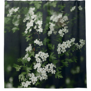 Träumerische Weiße Blüten Botanische Naturfotograf Duschvorhang