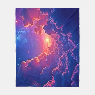 Träumerische Wolken: Himmlische Sonnenuntergangs-M Fleecedecke