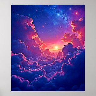 Träumerische Wolken: Himmlische Sonnenuntergangs-M Poster