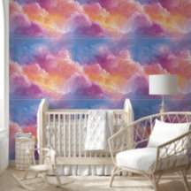 Träumerische Wolken Lebendiges Rosa Blau Himmel Ki