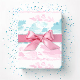 Träumerische Wolkenbänder in Rosa und Aqua Geschenkpapier