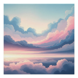 Träumerische Wolkenlandschaft Horizont | Sanfter r Poster