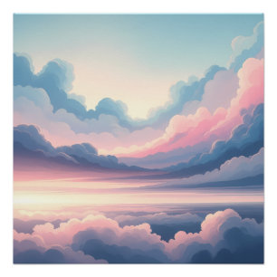 Träumerische Wolkenlandschaft Horizont Sanfter r Poster