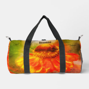 Träumerische Zinnienblume Vintage personalisiert Duffle Bag