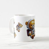 Träumerischer Astronaut-Teddy Kaffeetasse (Vorderseite Links)