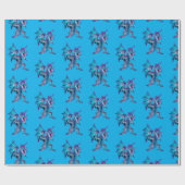 Träumerischer blauer Drache mit feurigen Details Geschenkpapier (Flach)