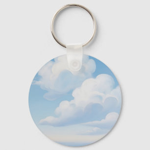 Träumerischer blauer Himmel mit Wolken Schlüsselanhänger
