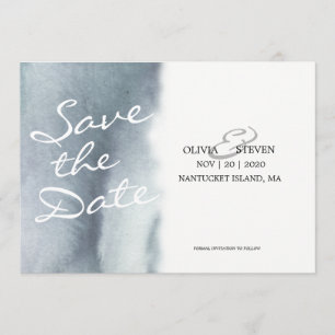 Träumerischer blaues GrauWatercolor, der Save the Save The Date