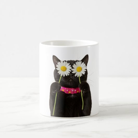 Träumerischer Blumenkatzenbecher Kaffeetasse (Mittel)