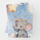 Träumerischer Elefant und Sterne Luxus-Geschenkpap Geschenkpapier Set (Beispiel)