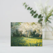 Träumerischer Frühlingsobstgarten Postkarte (Stehend Vorderseite)