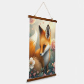 Träumerischer Fuchs Wandteppich Mit Holzrahmen (Gewinkelt)