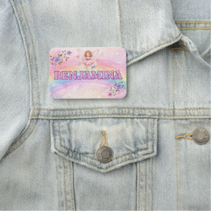 Träumerischer Glitter-Regenbogen Rosa Wolke Funkel Namensschild