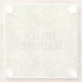 Träumerischer GoldBokeh Confetti Glasuntersetzer (Rückseite)