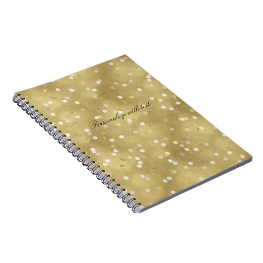 Träumerischer GoldBokeh Confetti Notizblock (Rechte Seite)