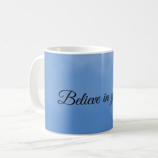Träumerischer Himmelblauer Gradient  Kaffeetasse (Vorderseite Links)