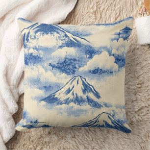 Träumerischer Himmelblauer Schneeberg-Szenenmuster Kissen