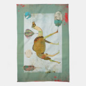 Träumerischer Kamel-Monogramm-Türkis u. weißes Küchentuch (Vertikal)