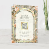Träumerischer Mughal-Palast-QR-Code Indische Hochz Einladung (Rückseite)