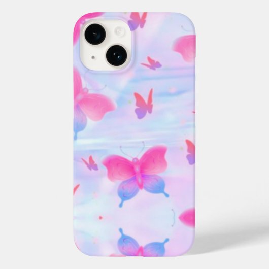 Träumerischer rosa und violetter Schmetterlingshin Case-Mate iPhone Hülle (Rückseite)