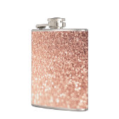 Träumerischer Rosen-GoldGlitzer - Pfirsich Flachmann (Links)