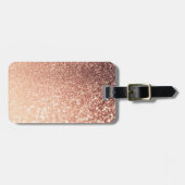 Träumerischer Rosen-GoldGlitzer - Pfirsich Gepäckanhänger (Vorderseite horizontal)