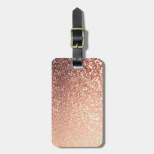 Träumerischer Rosen-GoldGlitzer - Pfirsich Gepäckanhänger