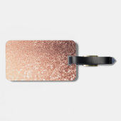 Träumerischer Rosen-GoldGlitzer - Pfirsich Gepäckanhänger (Rückseite horizontal)