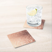 Träumerischer Rosen-GoldGlitzer - Pfirsich Rechteckiger Pappuntersetzer (Vor Ort)