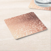 Träumerischer Rosen-GoldGlitzer - Pfirsich Rechteckiger Pappuntersetzer (angewinkelt)