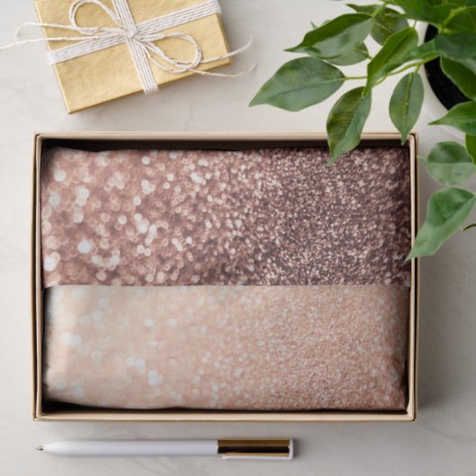 Träumerischer Rosen-GoldGlitzer - Pfirsich Seidenpapier (Geschenk)