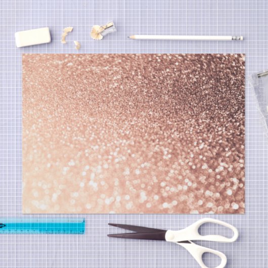 Träumerischer Rosen-GoldGlitzer - Pfirsich Seidenpapier (Handwerk)